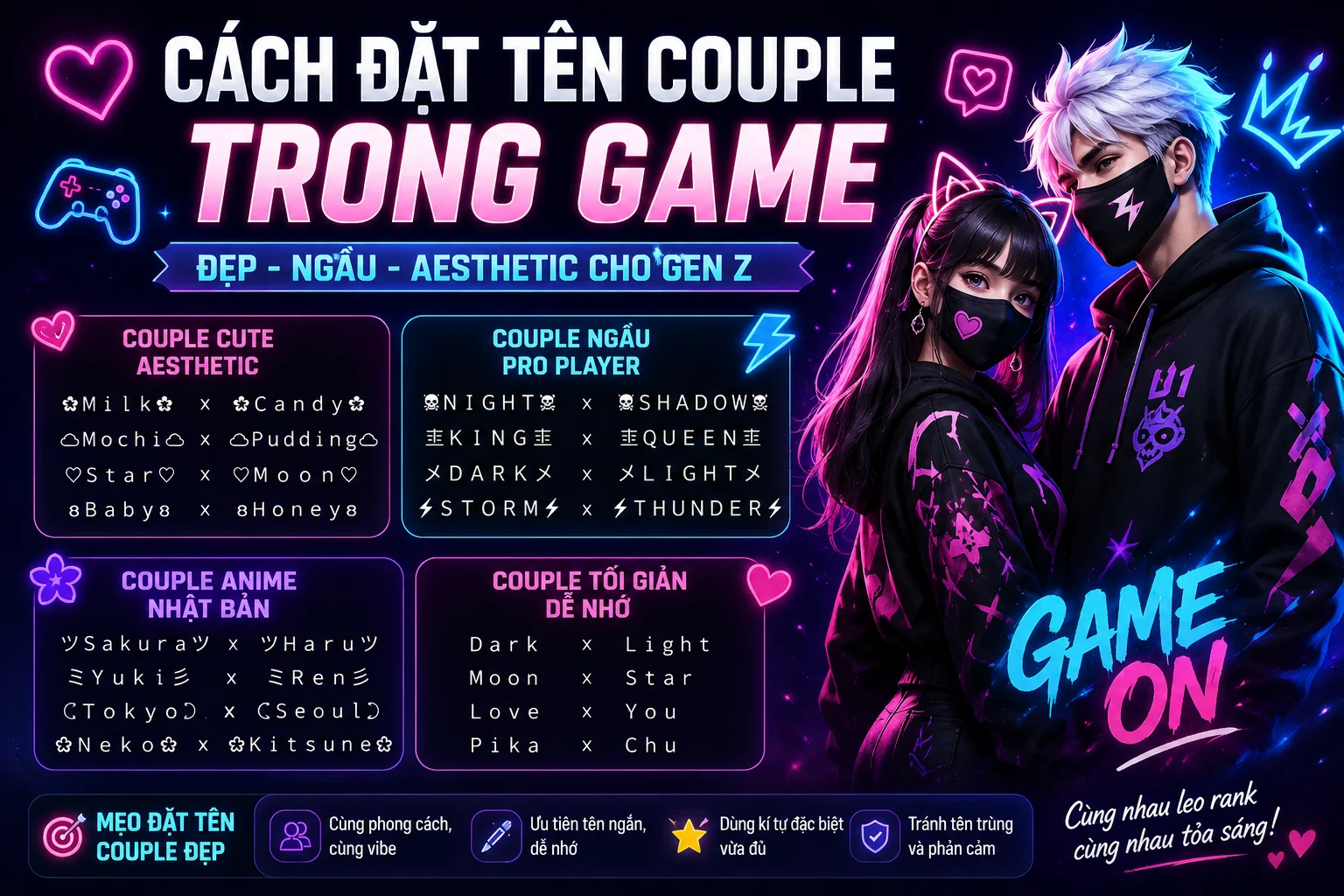 Cách Đặt Tên Couple Trong Game