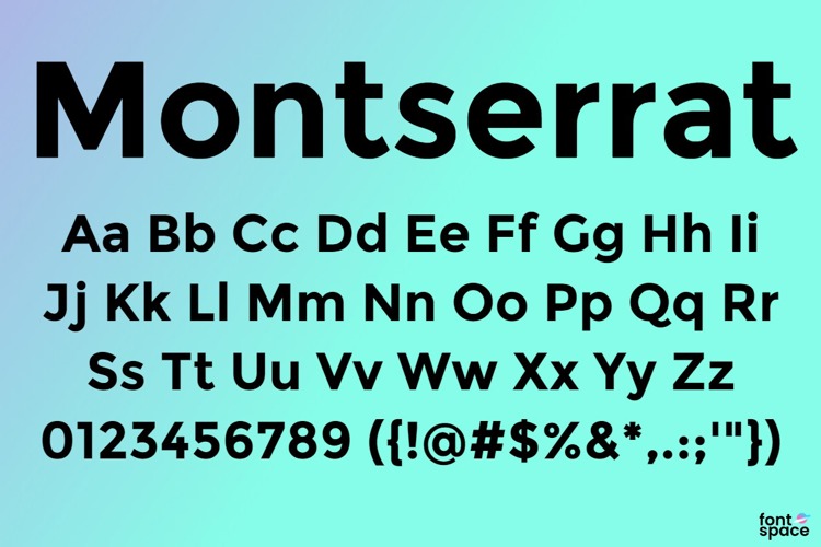 Montserrat font family displaying various weights and styles